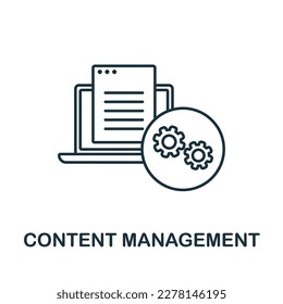 Content Management line icon. Colored element sign from marketing collection. Flat Content Management outline icon sign for web design, infographics and more.