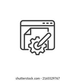 Content management line icon. linear style sign for mobile concept and web design. Digital Content creating outline vector icon. Symbol, logo illustration. Vector graphics