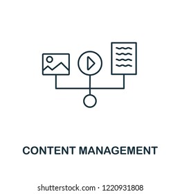 Content Management outline icon. Premium style design from project management icons collection. Simple element content management icon. Ready to use in web design, apps, software and printing.