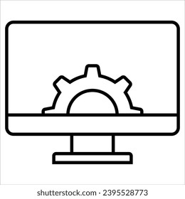Sistema de administración de contenido (CMS), diseño de iconos de línea de tecnología de la información