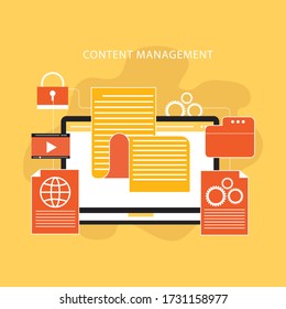 Content management system concept  Business marketing flat vector