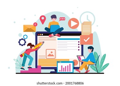 Content Management System Concept Design Cms Stock Vector (Royalty Free ...