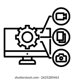 Content Management System Icon Element For Design