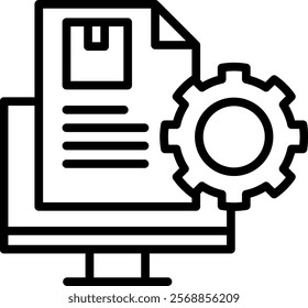 Content Management System Icon Line Vector Illustration