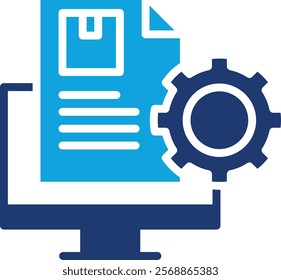 Content Management System Icon Mixed Vector Illustration