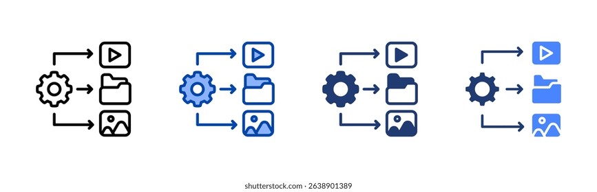 Content Management System icon sheet multiple style collection