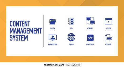 Content Management System Infographic Icon Set