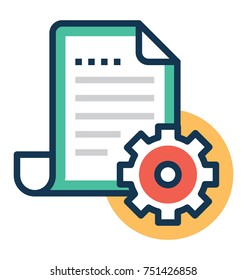 Content management, this flat vector icon representing article marketing and content development 