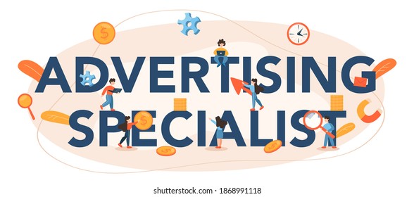Encabezado tipográfico de administración de contenido. Idea de estrategia digital y contenido para la creación de redes sociales. Comunicación con clientes en medios sociales. Ilustración plana aislada