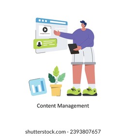 Content Management vector Flat Design illustration. Symbol on White background EPS 10 File