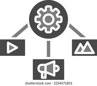 Icono vectorial de administración de contenido. Se puede usar para imprimir, móviles y aplicaciones web.
