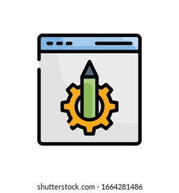 Content Management Vector illustration. Design Development outline filled icon. EPS 10 File