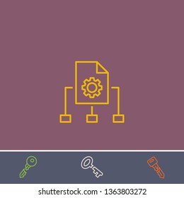 content management vector line icon.Basic element illustration.content management vector outline symbol design.Bonus broken key graphic concept