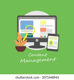 vector de gestión de contenido, negocio en línea, diseño gráfico, diseño web, diseño de plantillas