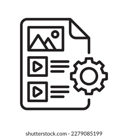 Content management vector outline  Icon Design illustration. SEO Development And Marketing Symbol on White background EPS 10 File