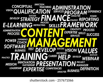 Content Management word cloud, business concept