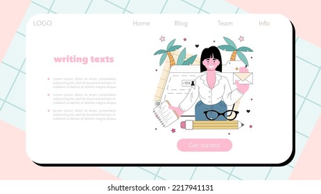 Content manager concept. Idea of digital promotion strategy and content production. Content plan development and website statistic monitoring. Flat vector illustration