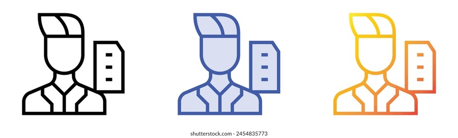 content managing icon. Linear, Blue Fill and Gradient Style Design Isolated On White Background
