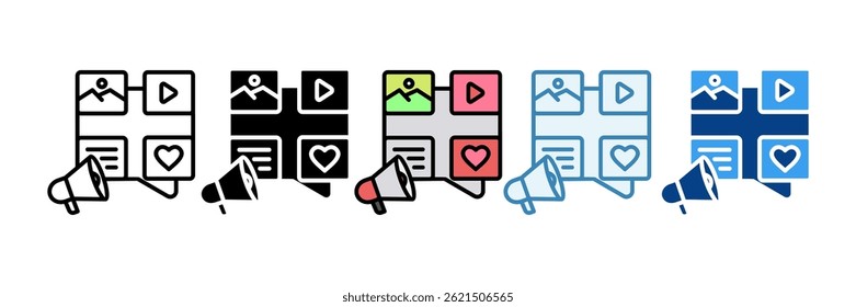 Content Managing Icon Set Multiple Style Collection