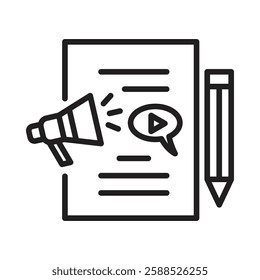 Content Marketin gIcon Isolated flat vector in outline
