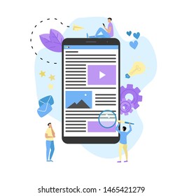 Content Marketing, Blogging and SMM concept. Articles and media materials.	