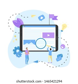 Content Marketing, Blogging and SMM concept. Articles and media materials.	