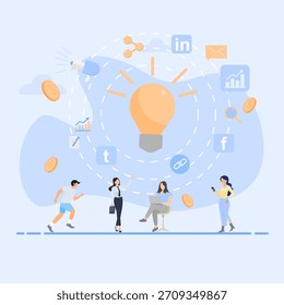 Content Marketing Concept Banner to Increase Brand Awareness