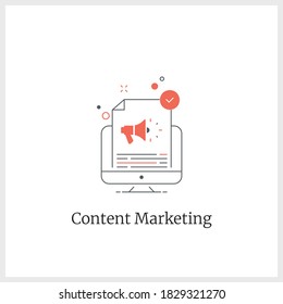 Diseño de marketing de contenido ilustración de línea vectorial 