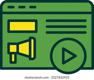 Content Marketing Filled Two Color Vector Icon Design