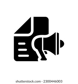 Icono negro plano de marketing de contenido Isolación sobre vectores de fondo blanco Ilustración | Iconos de Seo