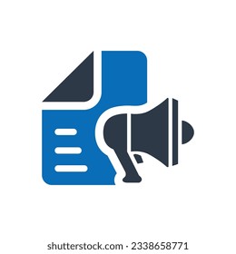 Icono azul plano de marketing de contenido Isolación en la ilustración del vector de fondo blanco | Iconos de Seo