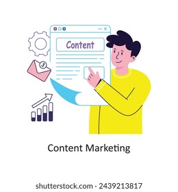 Content Marketing flat style design vector stock illustrations.