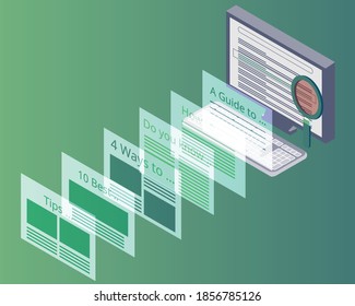content marketing helps promote search engine rank in SEO vector
