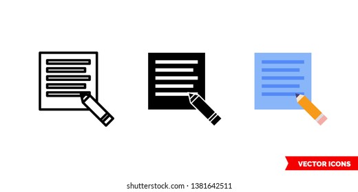 Content marketing icon of 3 types: color, black and white, outline. Isolated vector sign symbol.