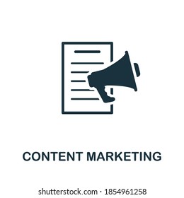 Content Marketing icon. Creative element sign from website development collection. Monochrome Content Marketing icon for templates, infographics and more.