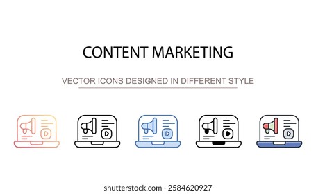 Content Marketing icon design with white background stock illustration