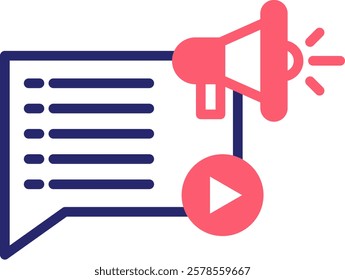 Content Marketing Icon Fill Vector Illustration