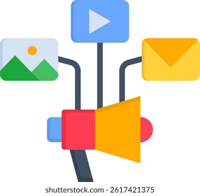 Content Marketing Icon Flat Vector Illustration