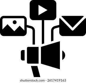 Content Marketing Icon Glyph Vector Illustration