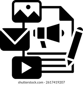 Content Marketing Icon Glyph Vector Illustration