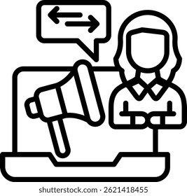 Content Marketing Icon Line Vector Illustration