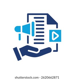 Ilustração de vetor misto de ícone de marketing de conteúdo