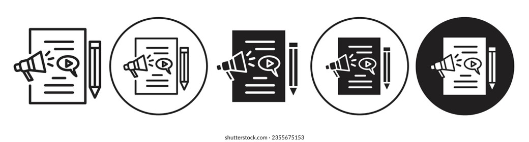 Content Marketing Icon. Online digital  business advertisement promotion symbol. Vector set of sale lead traffic management service. Flat outline of seo or cpc strategy ad concept.
