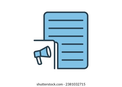 Content marketing icon. icon related to marketing. Flat line icon style. Simple vector design editable