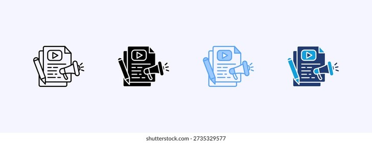 Content Marketing Icon Set Multistyle Various Collection Element For Design