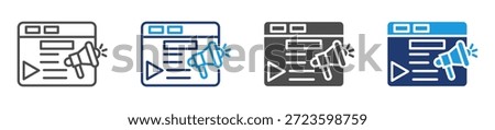 content marketing icon sheet multiple style