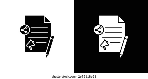 Inhaltsmarketingsymbol, Vektor, gefülltes flaches Zeichen, solides Piktogramm. Symbol, Logo-Abbildung.
