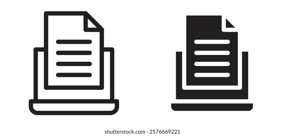 Content Marketing icons in outline and stroke versions