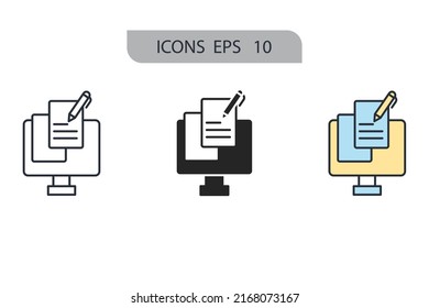 content marketing icons  symbol vector elements for infographic web