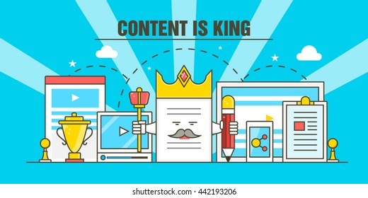 Content marketing illustration - Content is King